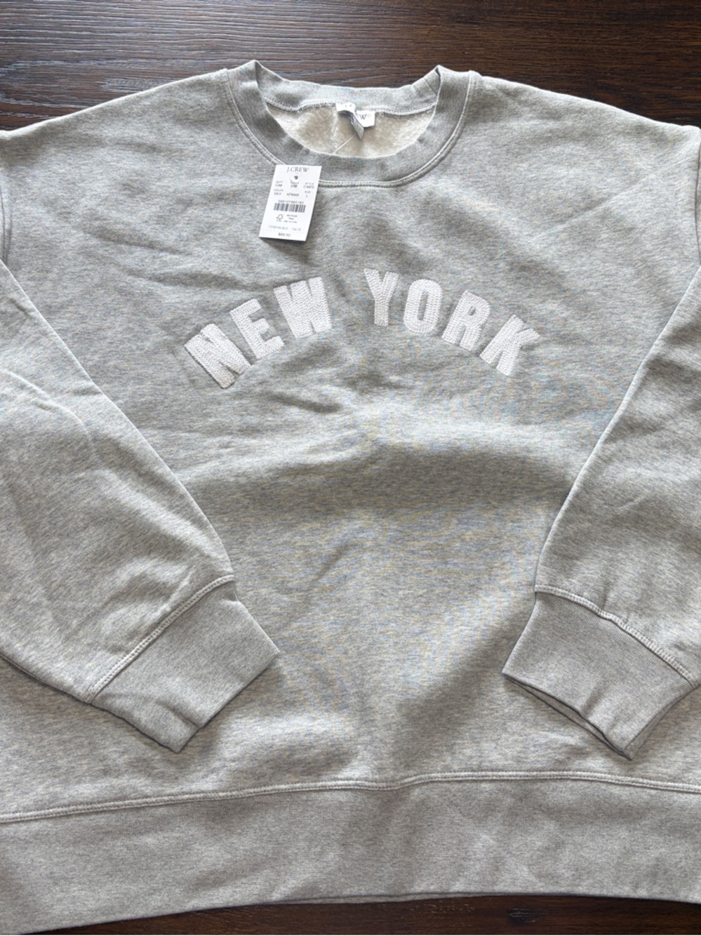 J. Crew Gray 'New York' Crewneck Sweatshirt
